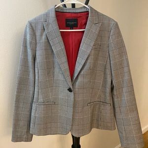 Banana Republic - Plaid black, white & gray blazer